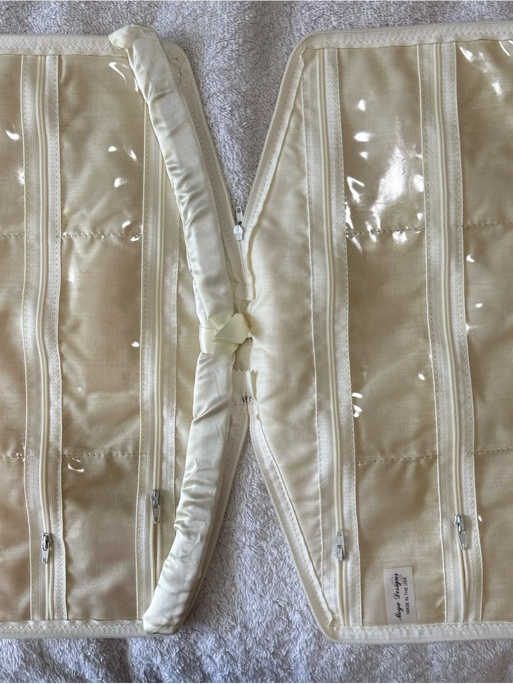 Vintage Satin Padded Hangers & Lingerie Jewelry Travel Organizer Set Pastel